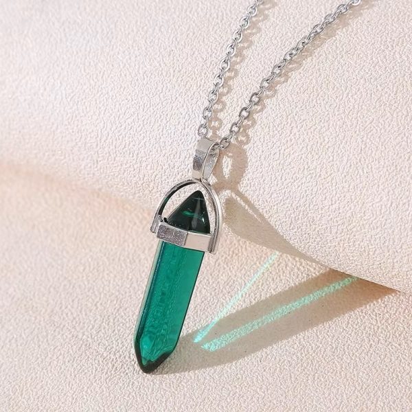 Colier talisman din Prasiolit (cuarț verde clar) - imagine 3
