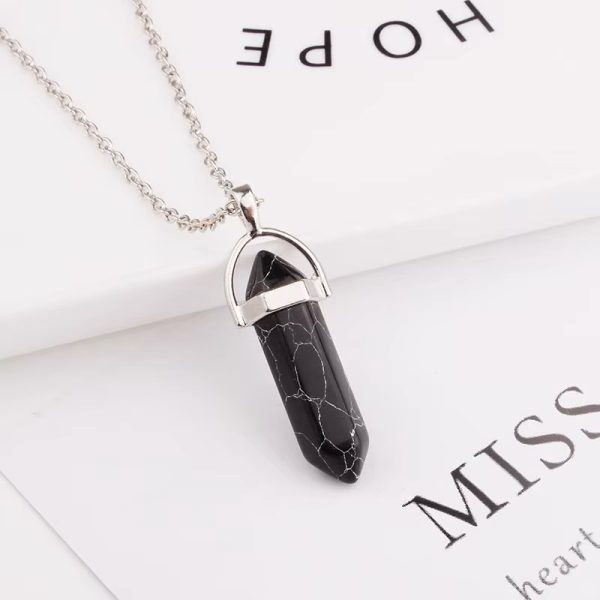 Colier talisman din Howlit Negru - imagine 2