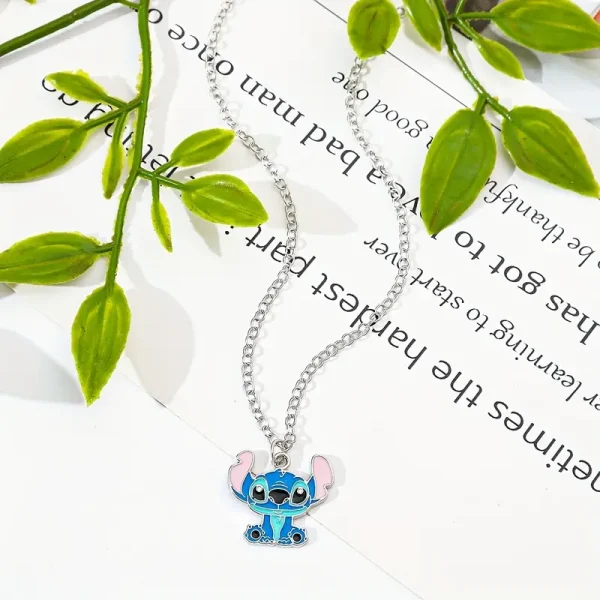 Colier argintiu cu pandantiv Stitch - imagine 2